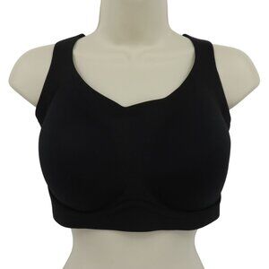Comfelie Women XL Plus Solid Black Wireless Removable Padding Wide Strap Bra